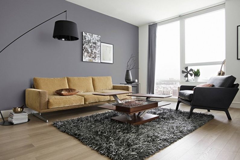 Woonkamer interieur in minimalistische stijl - foto