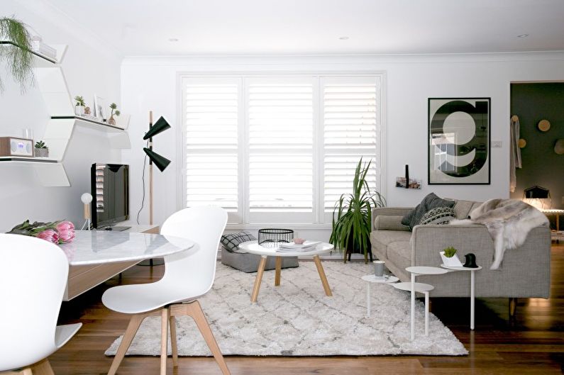 Woonkamer interieur in minimalistische stijl - foto