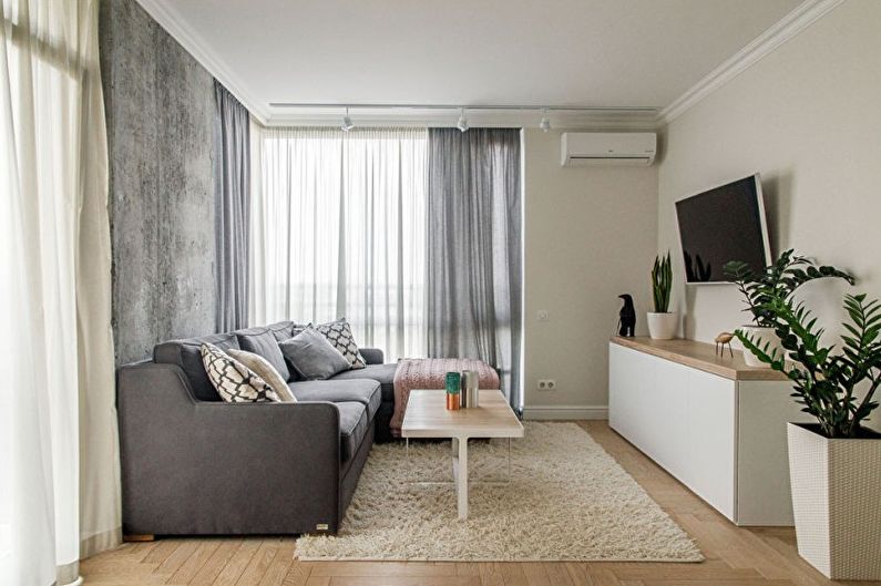 Woonkamer interieur in minimalistische stijl - foto