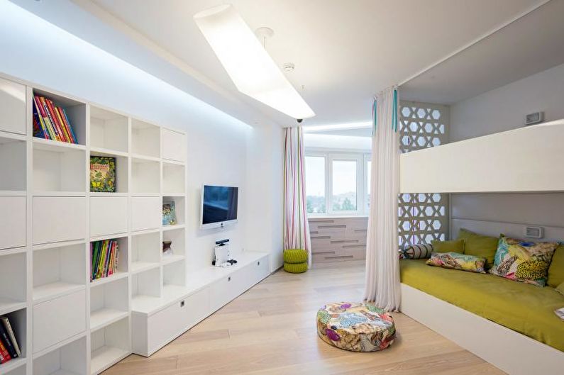 Habitación infantil - Diseño de apartamentos de estilo de alta tecnología.