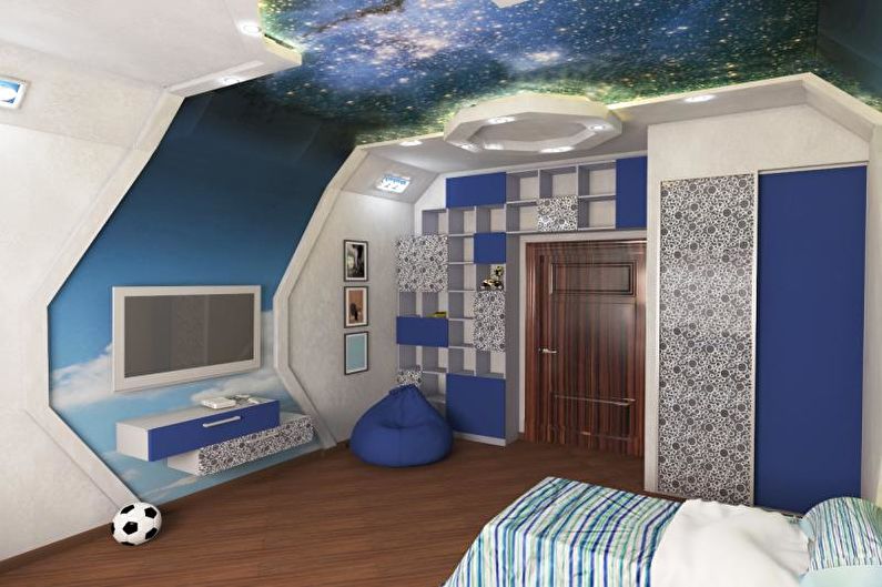 Habitación infantil - Diseño de apartamentos de estilo de alta tecnología.