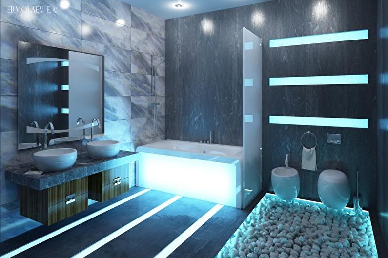 Badezimmer - Hightech-Flachdesign