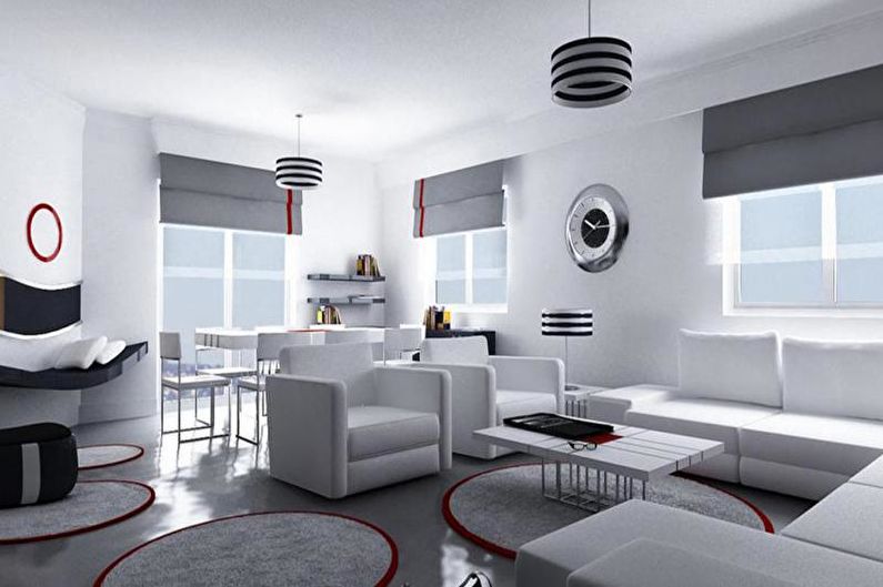 Interior design high-tech style apartment - photo