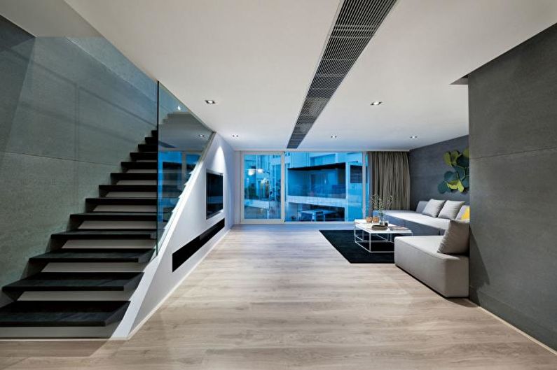 Interior design high-tech style apartment - photo