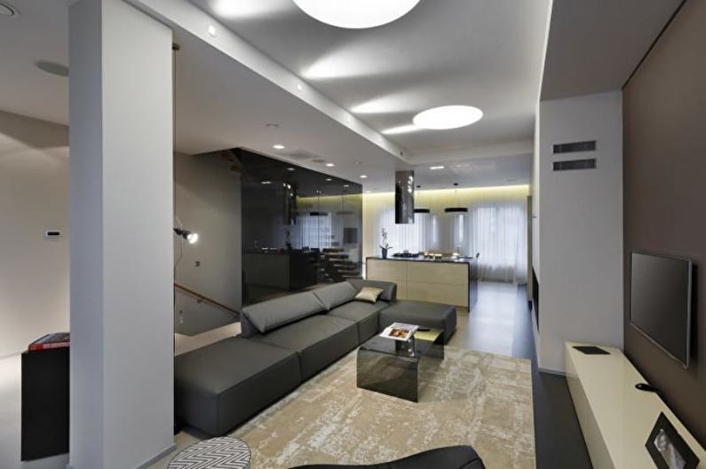 Interior design high-tech style apartment - photo