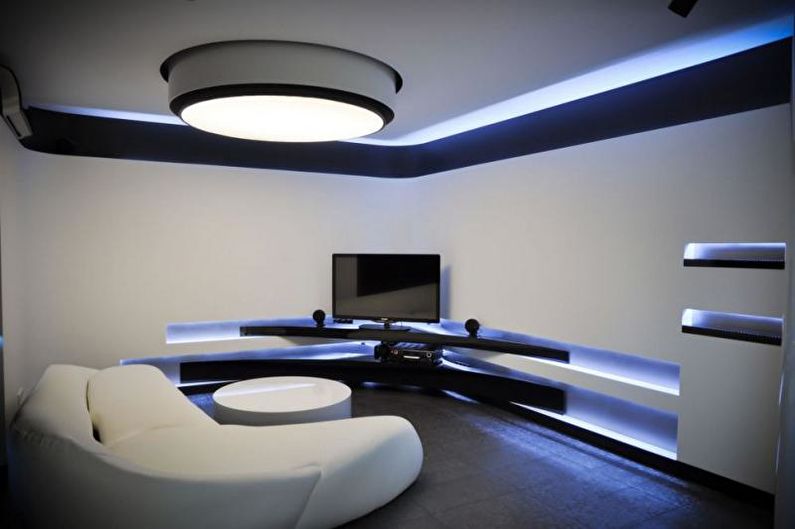 Interior design high-tech style apartment - photo