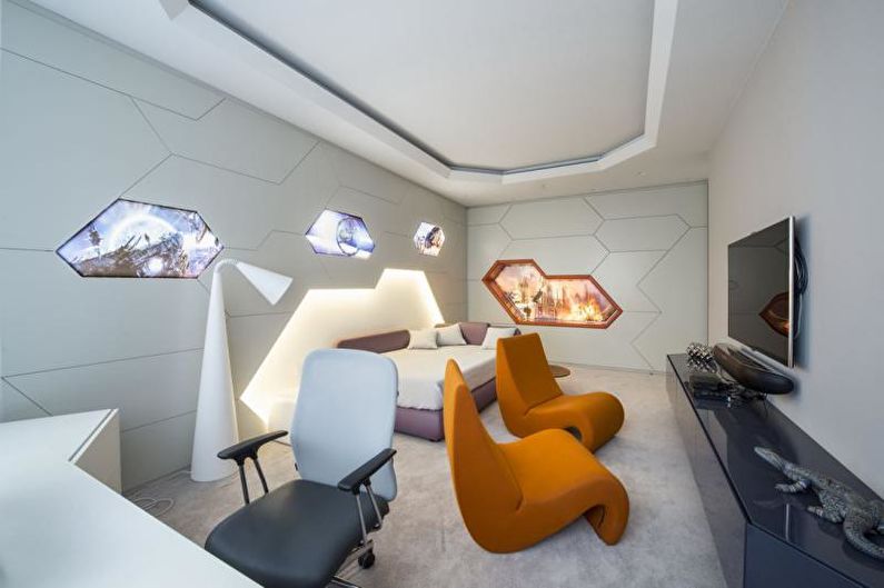 Interior design high-tech style apartment - photo