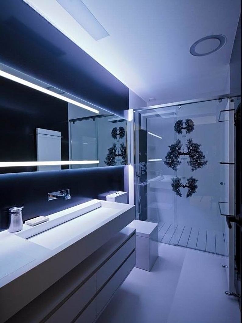 Interior design high-tech style apartment - photo