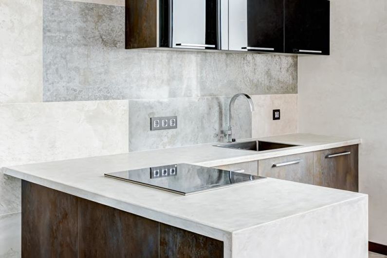 Concrete kitchen worktop