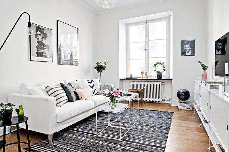 Soggiorno in stile scandinavo bianco - Interior Design