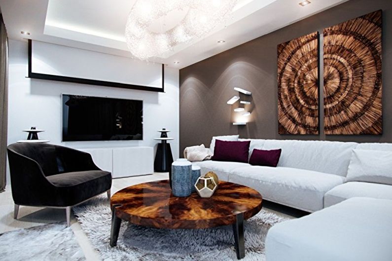 Sala de estar de design de interiores em branco - foto