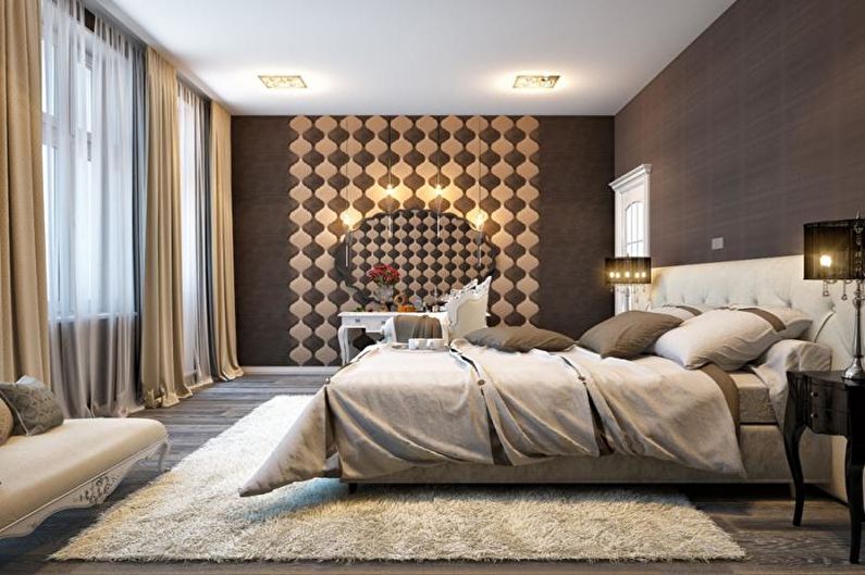 Brown Art Deco Bedroom - Interiørdesign