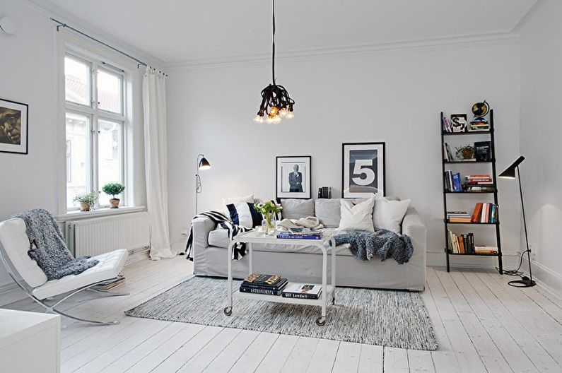 70+ weiße Wohnzimmer Design-Ideen (Foto)