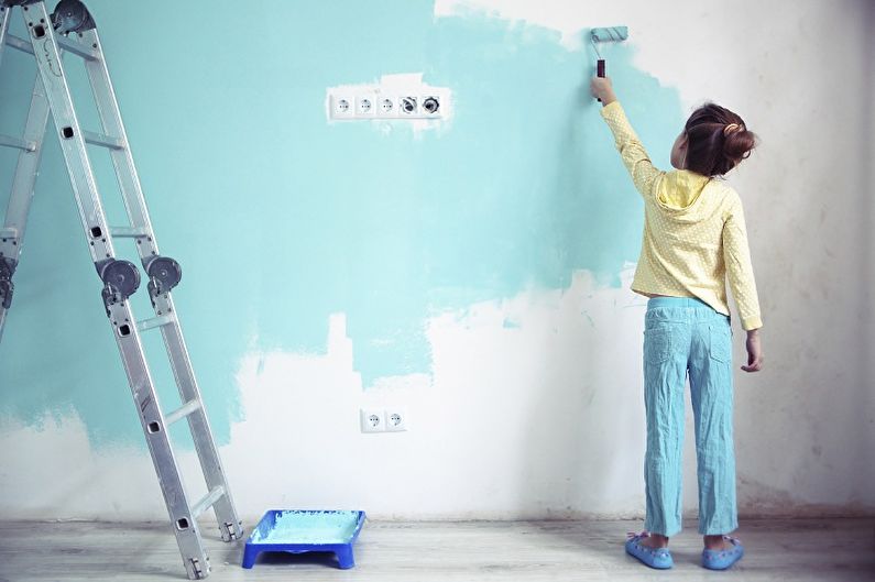 Pintura a base de agua para paredes y techos: características, cómo elegir, cómo aplicar