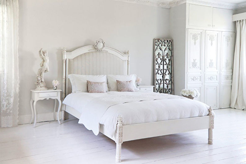 Design de quarto branco estilo provençal