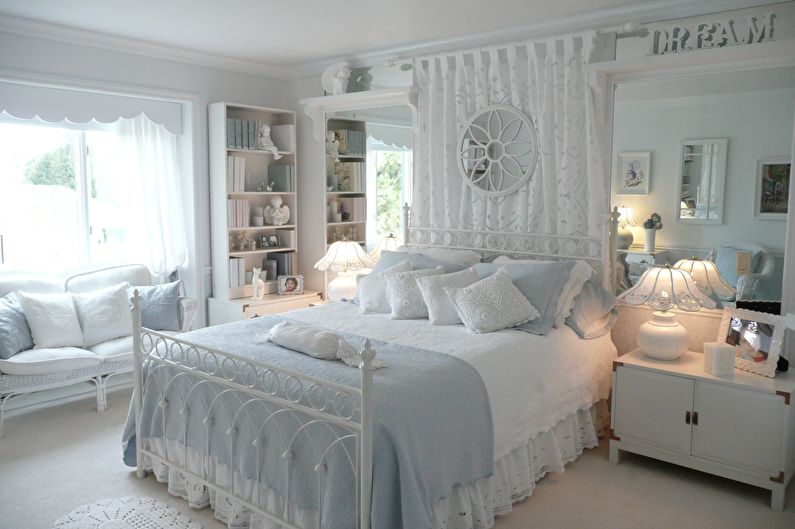 Provence style white curtains