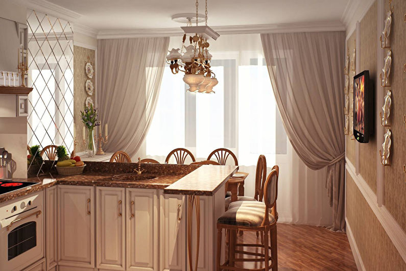 Beige provence drapes