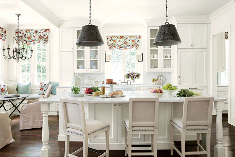 Provence-style curtains for the kitchen