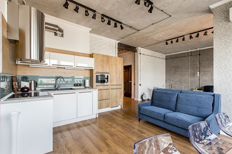 Diseño de apartamentos estilo loft para una pareja joven - foto