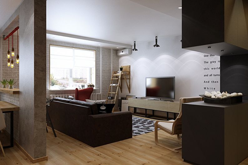 Design de apartamento em estilo loft, Magnitogorsk - foto