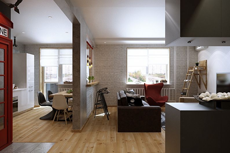 Design de apartamento em estilo loft, Magnitogorsk - foto