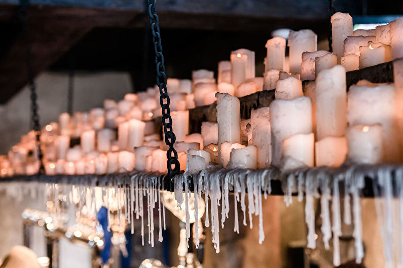 Decoración de la sala de bricolaje - Velas en el interior