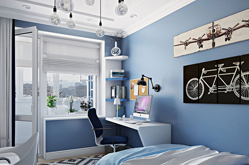 Chambre d'enfant bleu pour garçon - Design d'intérieur