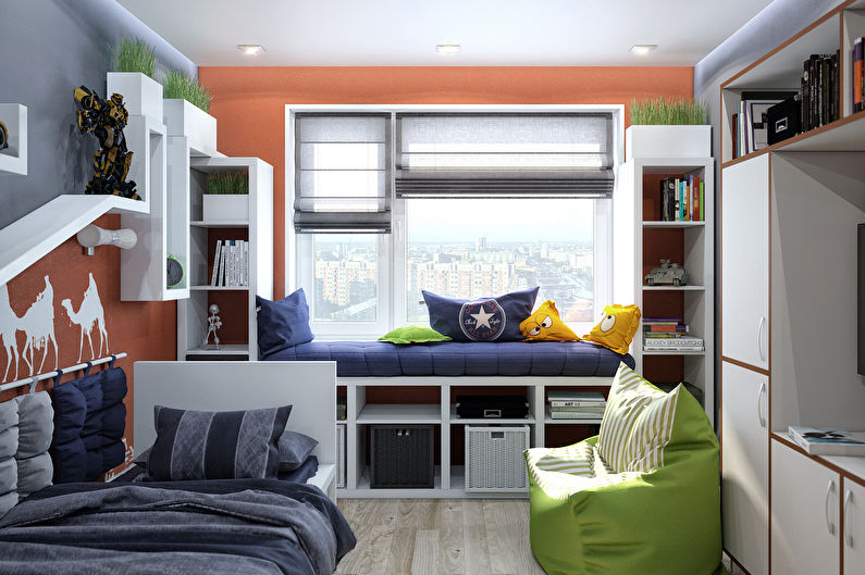 Design of a small children's room for a boy