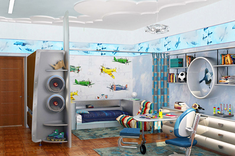 Interior design of a children's room for a boy - photo