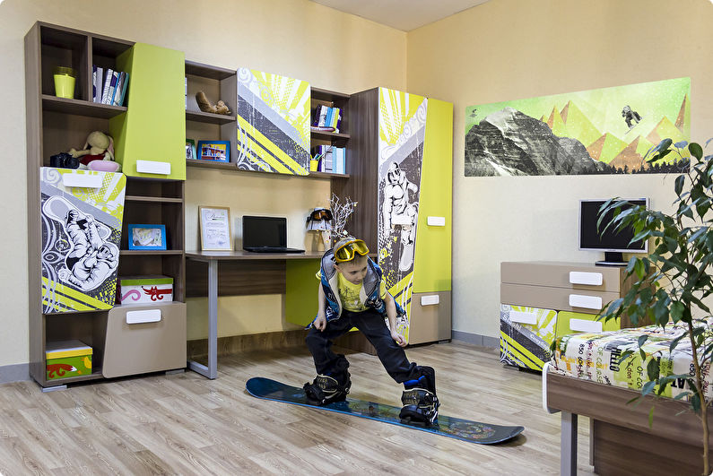 Aménagement intérieur d'une chambre d'enfant pour un garçon - photo