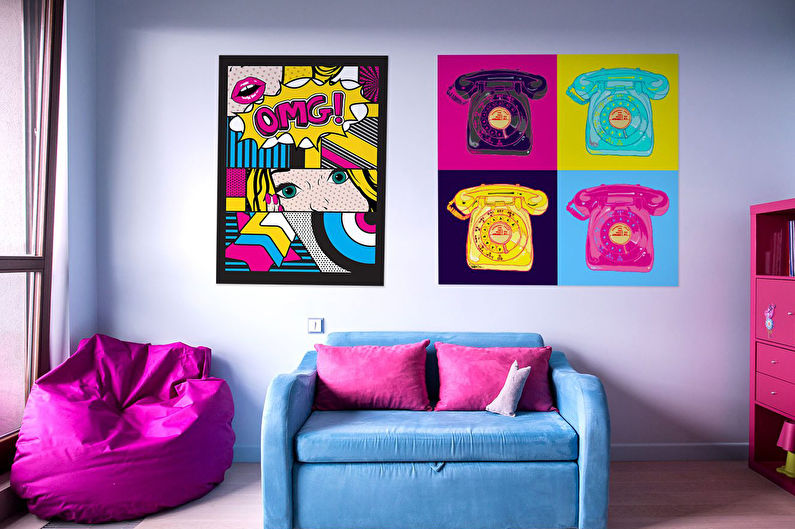 Disseny d'un viver per a noies en estil pop art