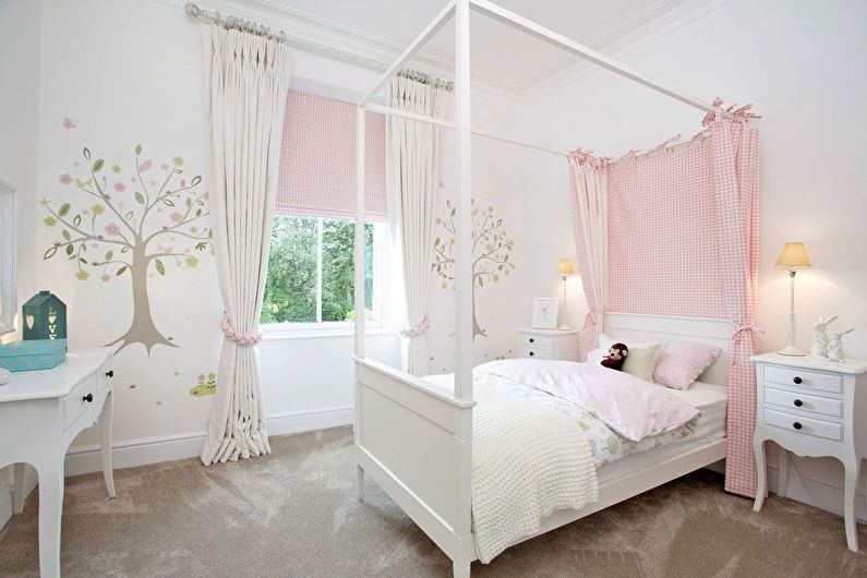 Chambre d'enfant blanche pour fille - Design d'intérieur