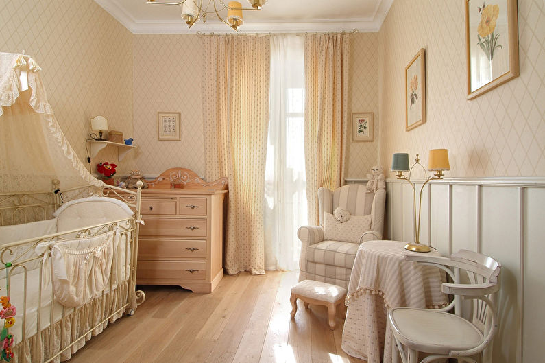 Habitación infantil beige para niña - Diseño de interiores