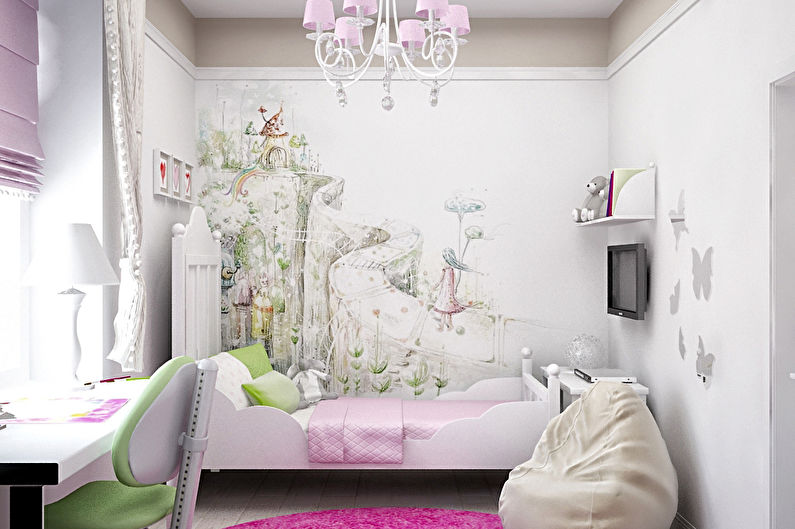 Diseño interior de una habitación infantil para una niña - foto