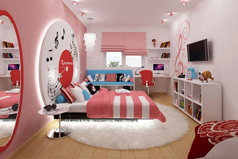 Aménagement intérieur d'une chambre d'enfant pour une fille - photo