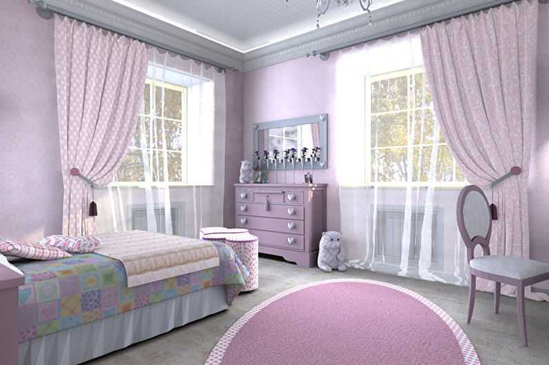 Aménagement intérieur d'une chambre d'enfant pour une fille - photo