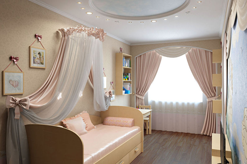 Aménagement intérieur d'une chambre d'enfant pour une fille - photo