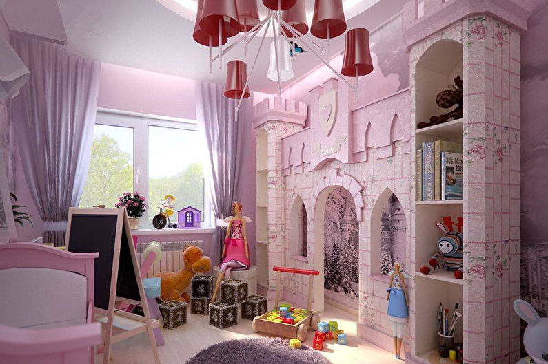 Aménagement intérieur d'une chambre d'enfant pour une fille - photo