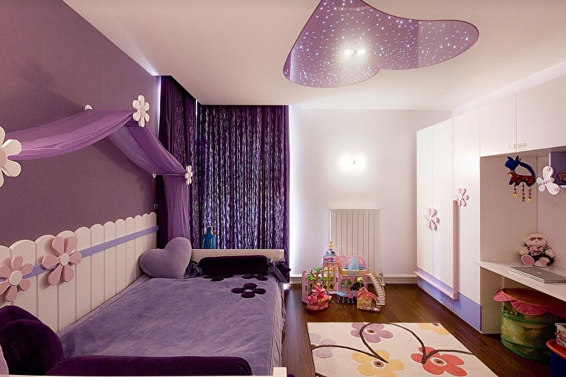 Diseño interior de una habitación infantil para una niña - foto