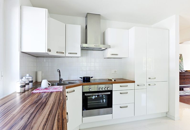 White kitchen 12 sq.m. - Interior Design