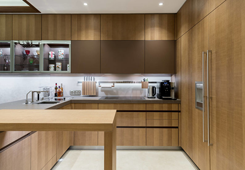 Brown kitchen 12 sq.m. - Interior Design