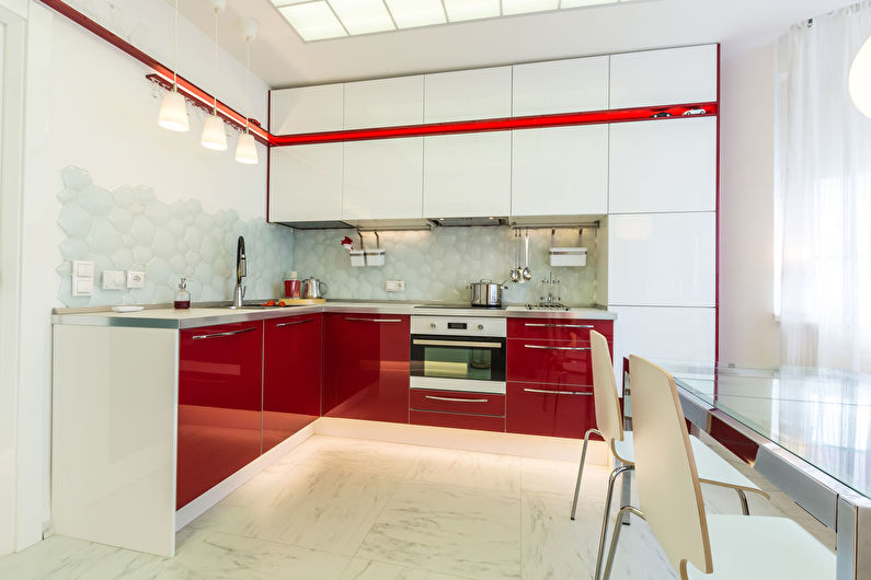 O design de interiores da cozinha é de 12 m². - Foto