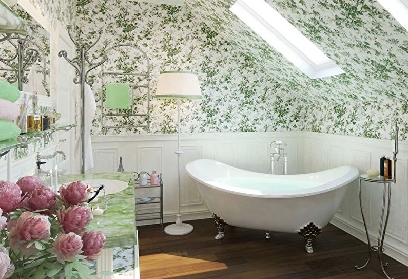 Aménagement intérieur d'une salle de bain de style provençal - photo