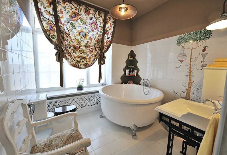 Aménagement intérieur d'une salle de bain de style provençal - photo