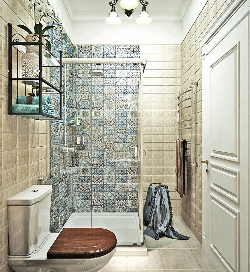 Interior design of a bathroom in provence style - photo