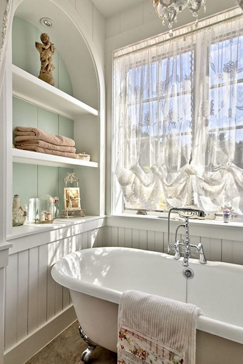 Aménagement intérieur d'une salle de bain de style provençal - photo