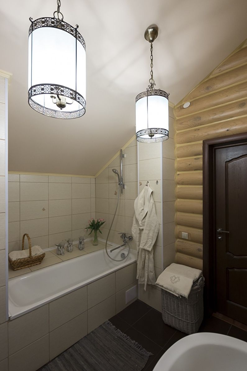 Aménagement intérieur d'une salle de bain de style provençal - photo