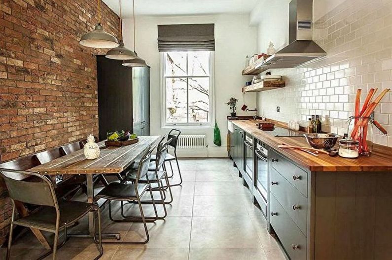 Cozinha estilo loft marrom - design de interiores