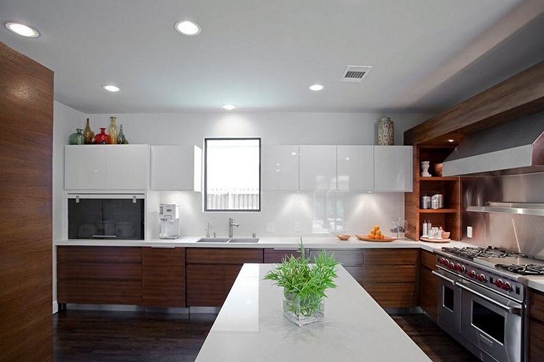 Brown Kitchen Design - Ceiling Finish