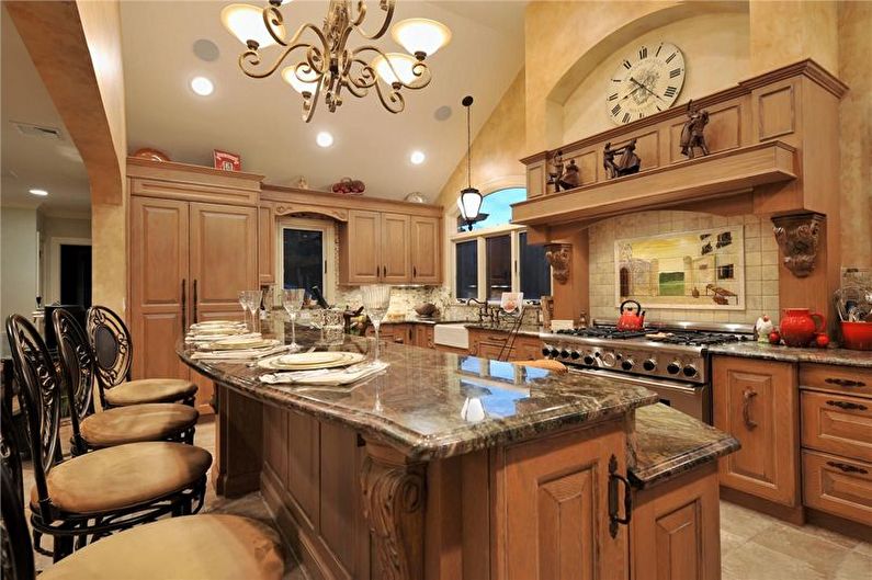 Brown Kitchen Design - Lighting